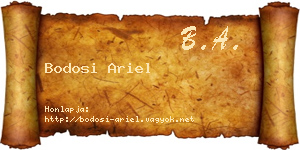 Bodosi Ariel névjegykártya